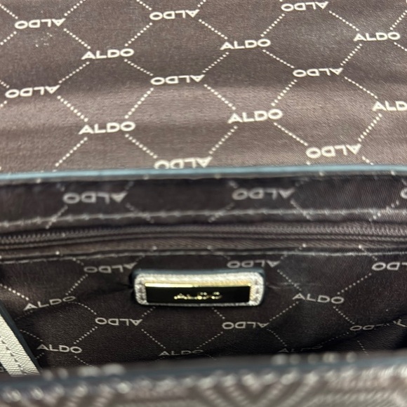 Aldo Brown and Gray Chevron Crossbody Bag with Gold Hardware - Picture 9 of 11
